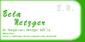 bela metzger business card